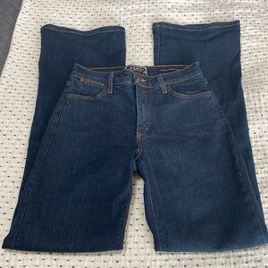 NYDJ dark wash denim jeans mid rise bootcut women’s size 2 stretch
